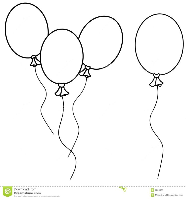 Шарик раскраска для детей