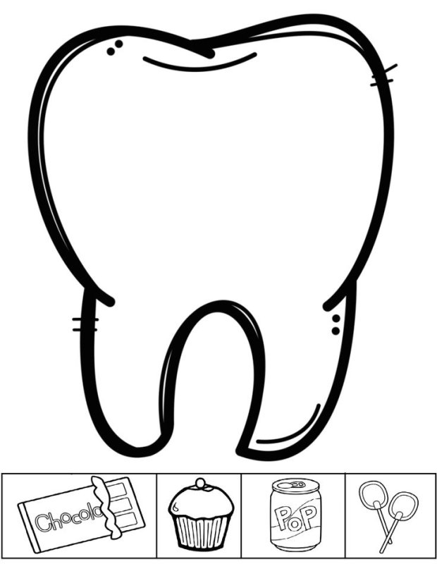 Раскраска зуб