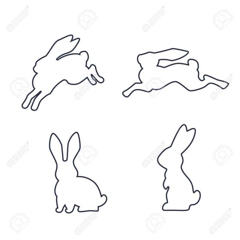 Трафарет зайца