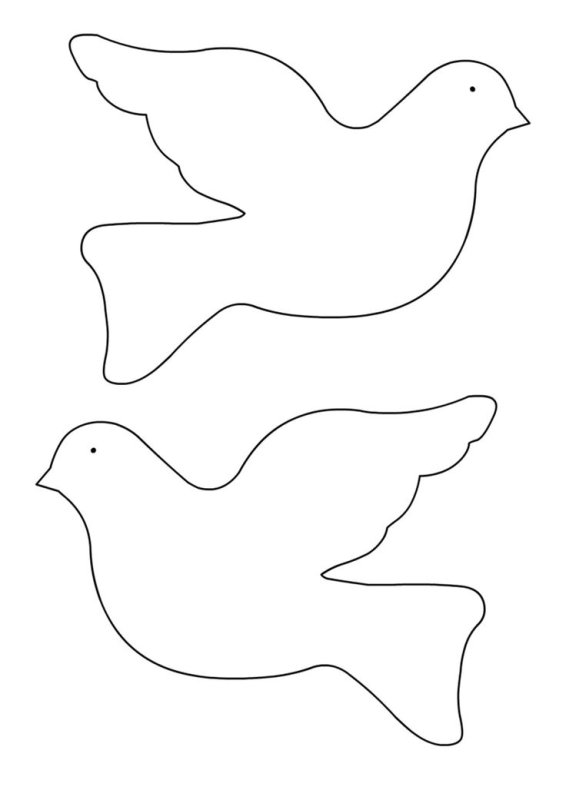 Трафарет голубя для вырезания