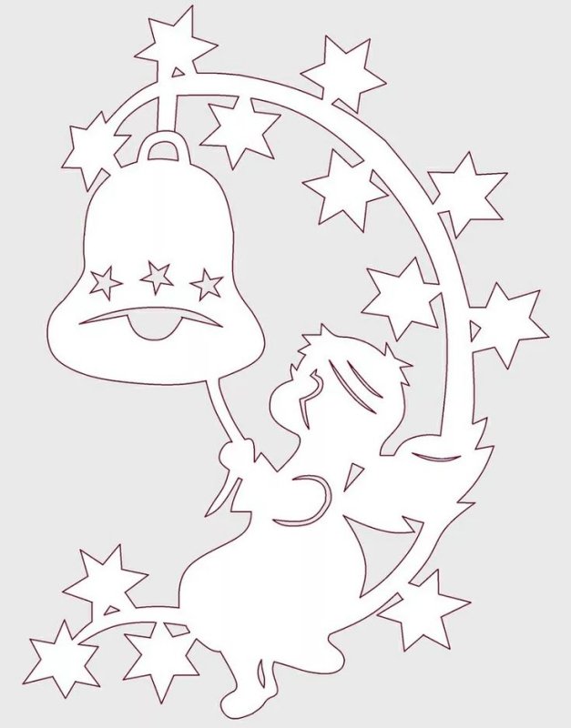 Трафареты на окна новогодние