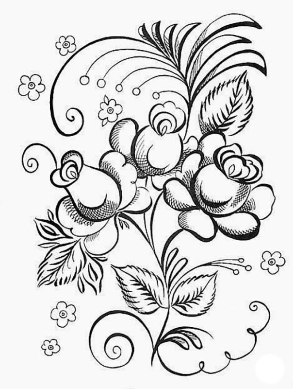 Раскраски Гжель Хохлома Городецкая