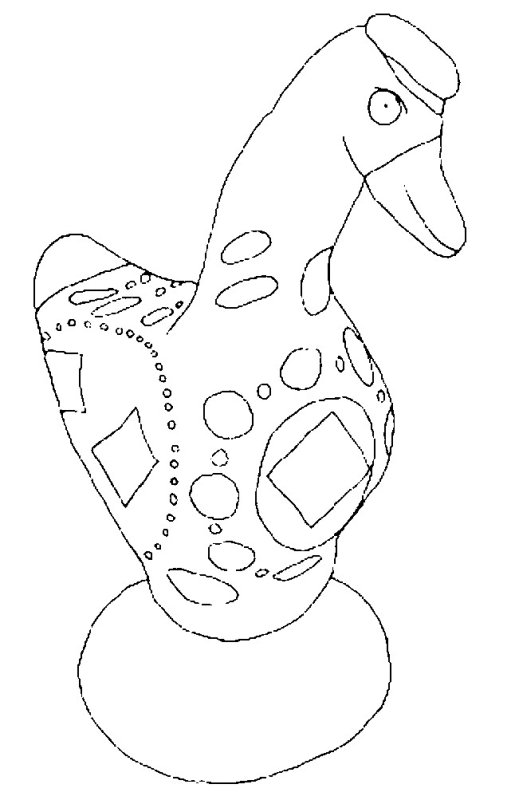 Петушок Дымковская игрушка раскраска для детей 2-3