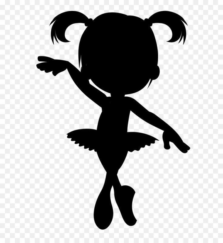 Силуэт девочки с хвостиком