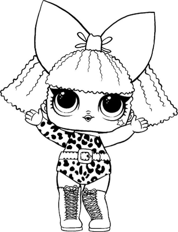 Раскраска кукла ЛОЛ Квин
