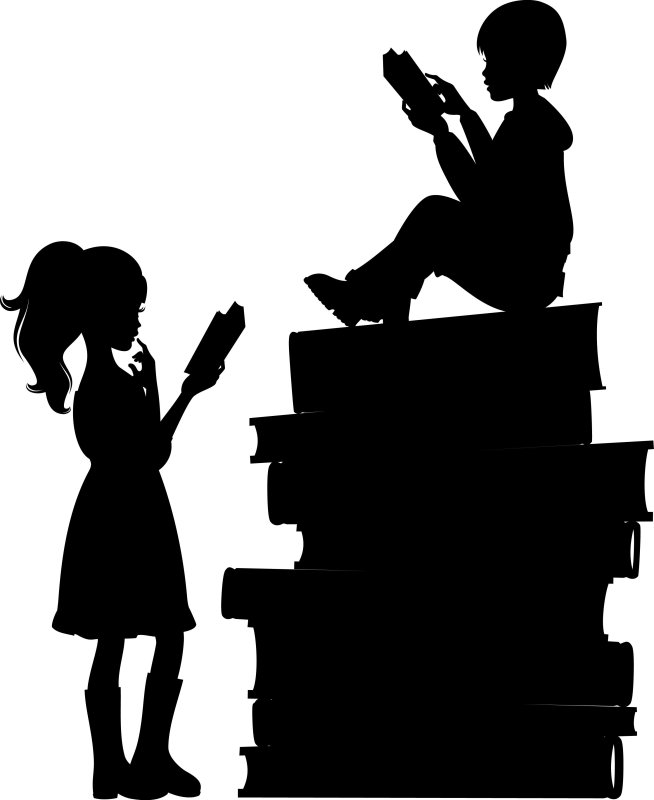 Школьники с учителем силуэт