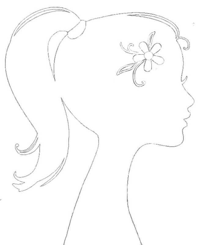 Контур женского лица