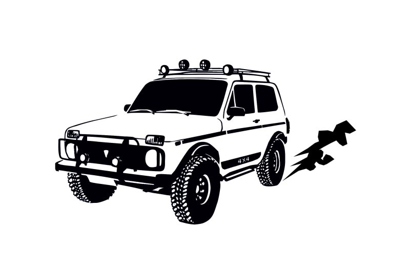 Нива 4х4 вектор