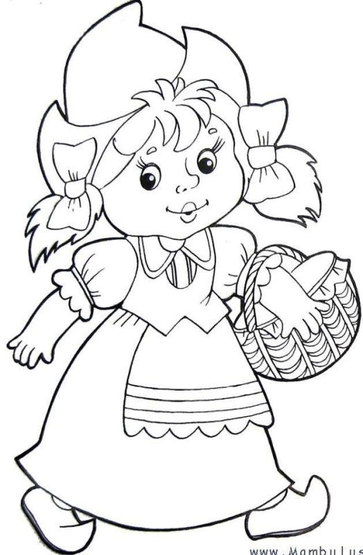 Красная шапочка раскраска для детей