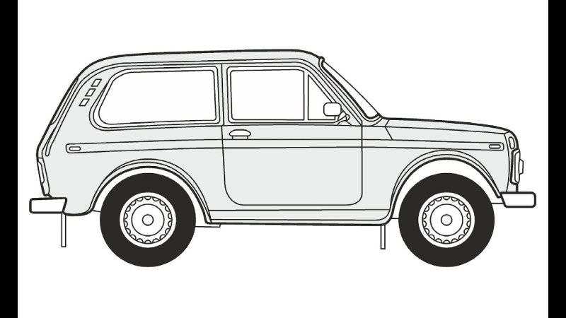 ВАЗ 2121 для срисовки спереди