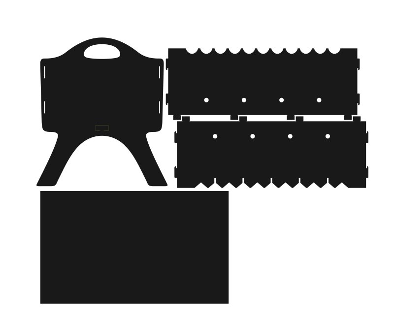 Разборный мангал 3 мм .DXF