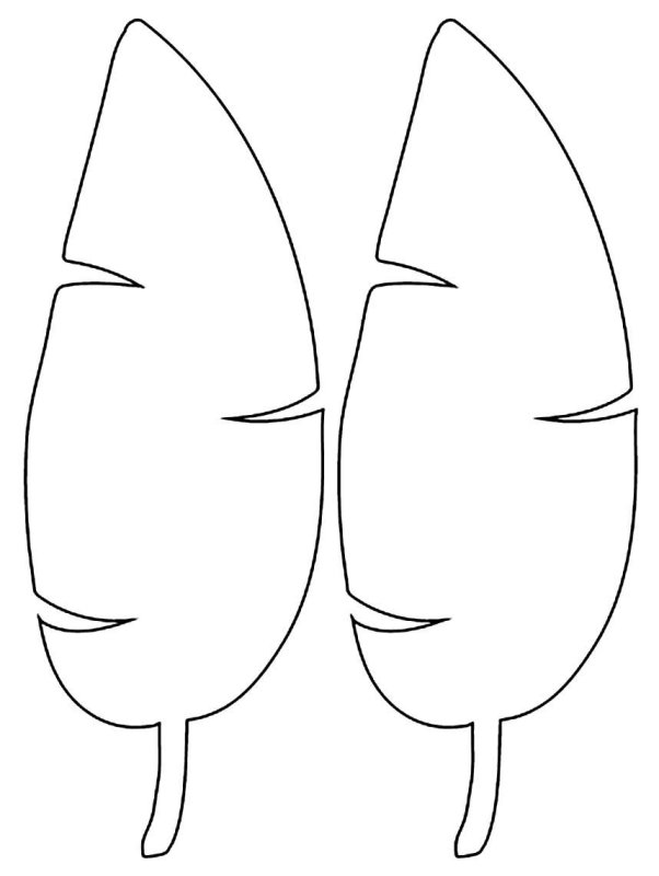 Лист банана трафарет
