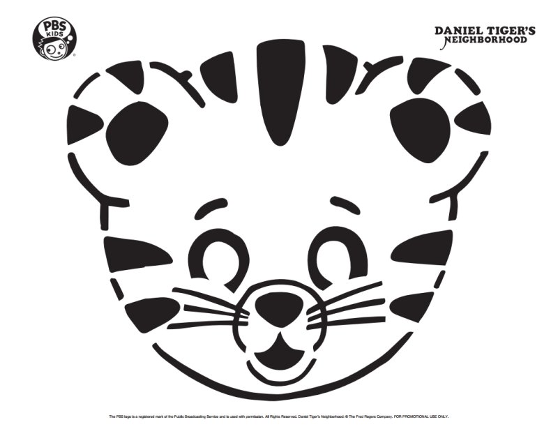 Морда тигренка трафарет