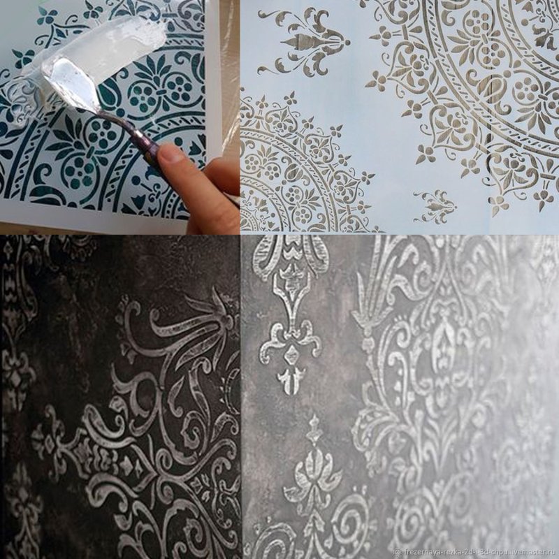 Декоративная штукатурка по трафарету