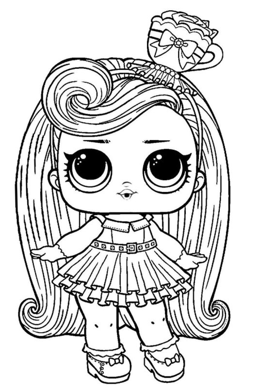 Распечатка кукла ЛОЛ раскраска