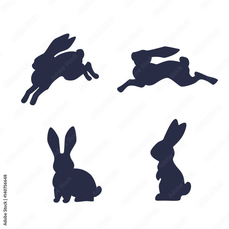 Заяц в прыжке силуэт
