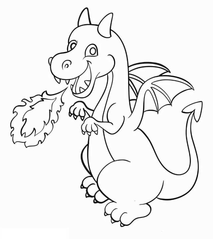 Раскраска дракончик