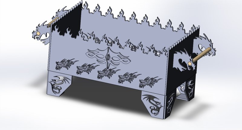 Мангал разборной дракон DXF