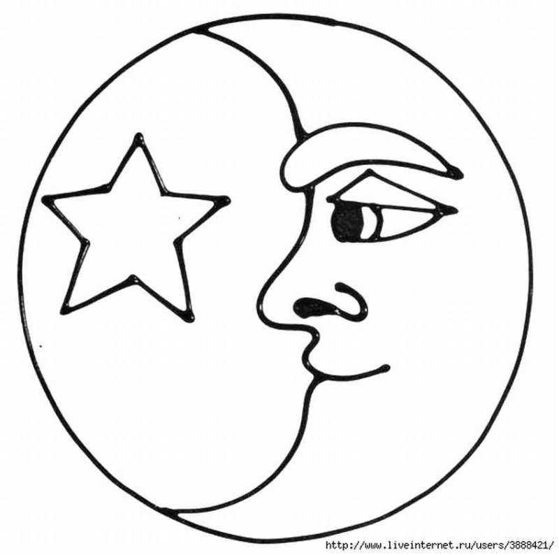 Луна трафарет на окно