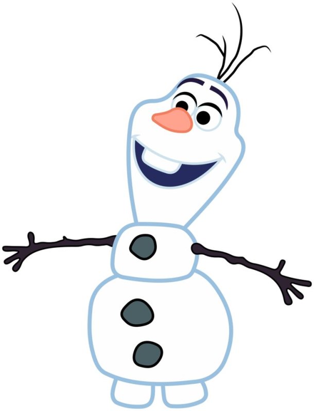 Олаф Снеговик для срисовки