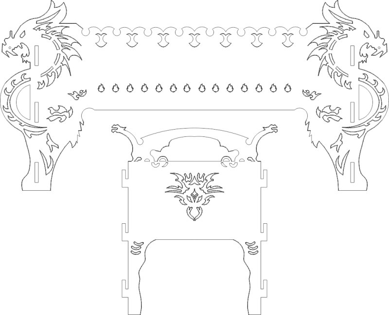 Чертеж для станка ЧПУ мангал разборный металл 3мм