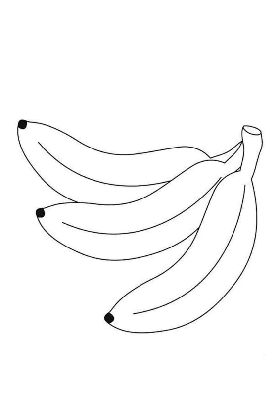 Банан раскраска для детей