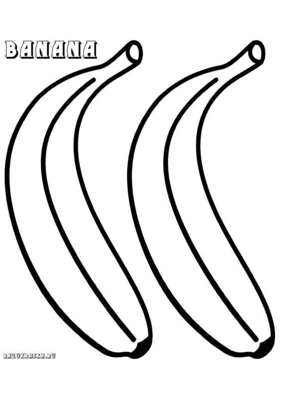 Банан раскраска для детей
