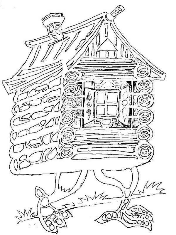 Избушка раскраска