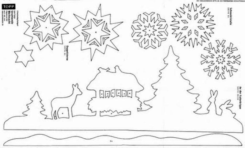 Трафареты на окна новогодние