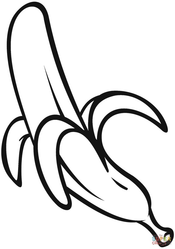 Банан раскраска