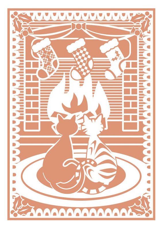 Камин трафарет для вырезания