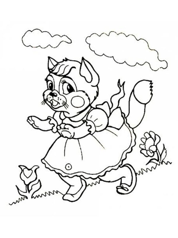 Раскраски по произведениям Маршака Кошкин дом