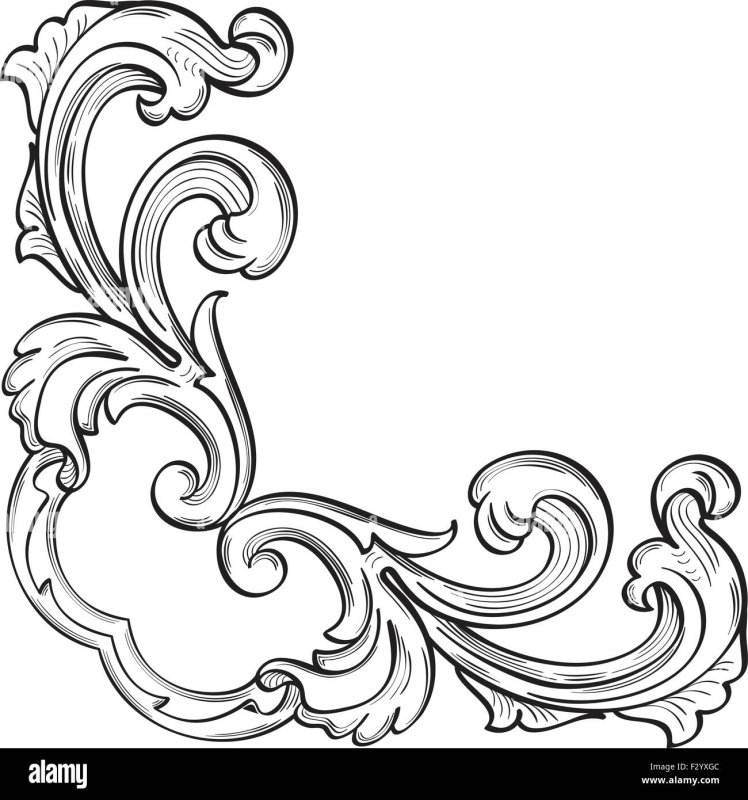 Орнамент в стиле Барокко лёгкий