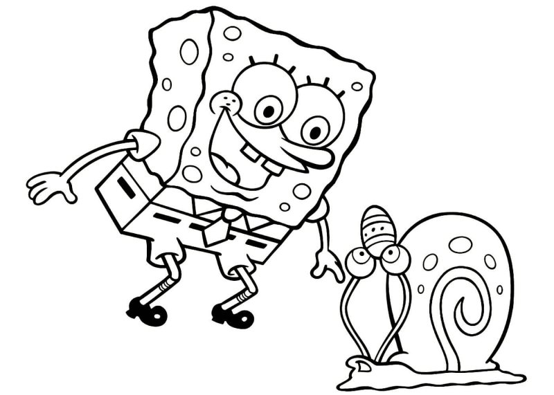 Раскраска Спанч Боб квадратные штаны