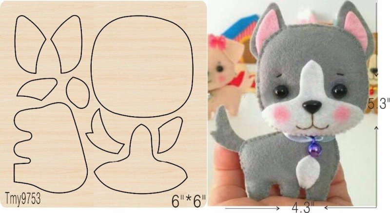 Щенок из фетра