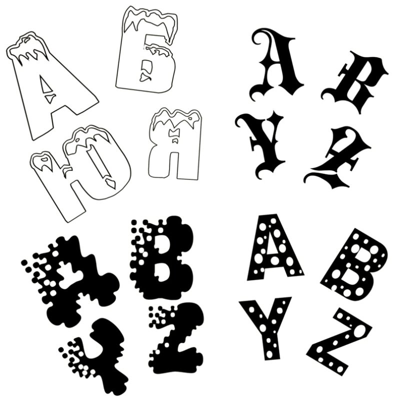 Трафарет английских букв для вырезания