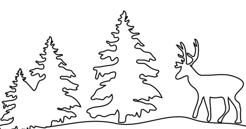 Лес трафарет для вырезания