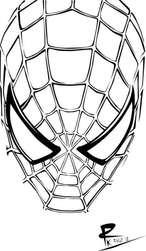 Голова человека паука раскраска