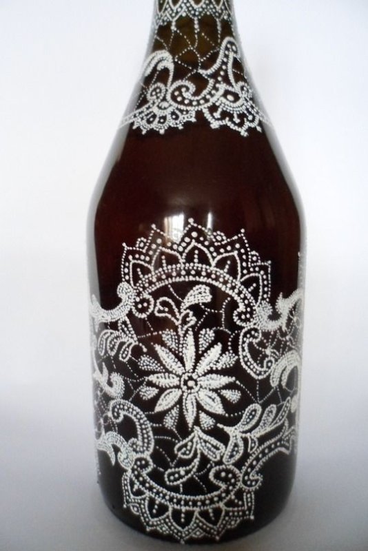 Точечная роспись бутылок