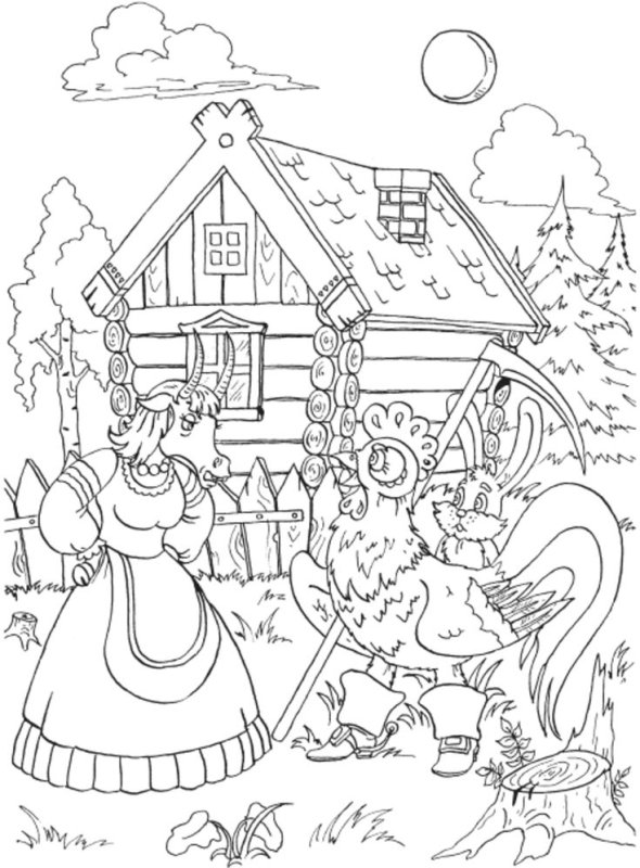 Коза-Дереза сказка раскраска