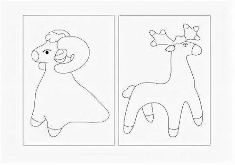 Олешек Дымковская игрушка трафарет