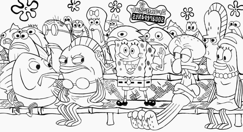 Раскраски из мультика Спанч Боб