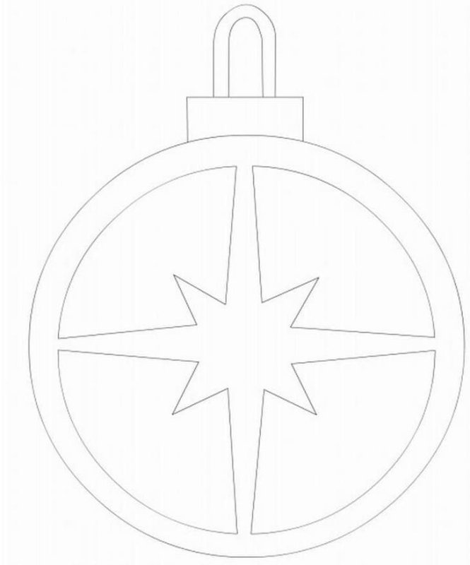 Шарик новогодний трафарет