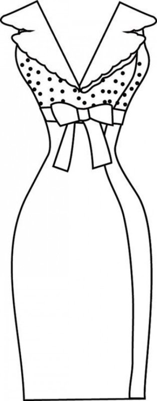 Платье раскраска для детей