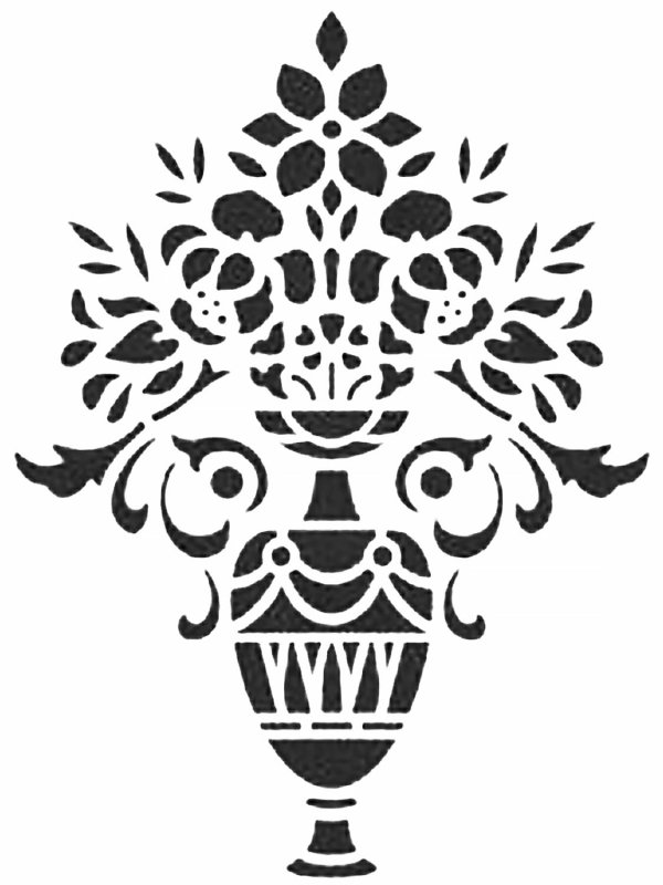 Трафарет ваза для цветов