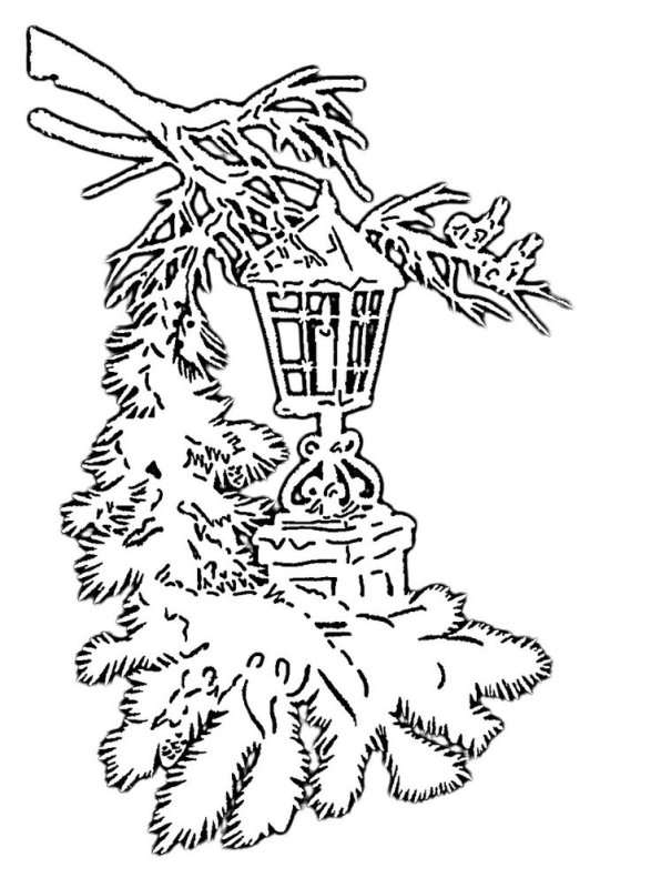 Вытынанки на окна новогодние фонарь