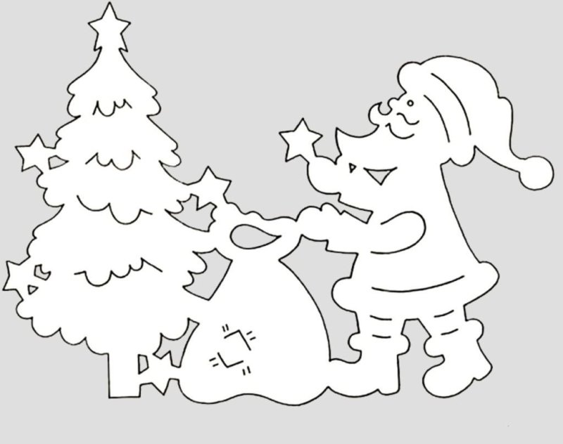 Новогодние трафареты на окн