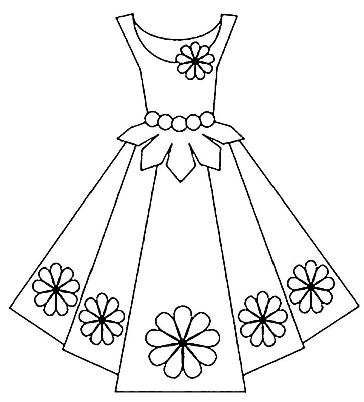 Платье для раскрашивания в детском саду