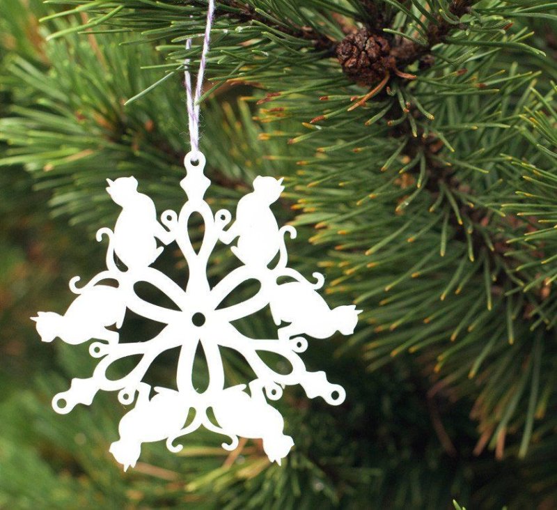 Снежинка котик