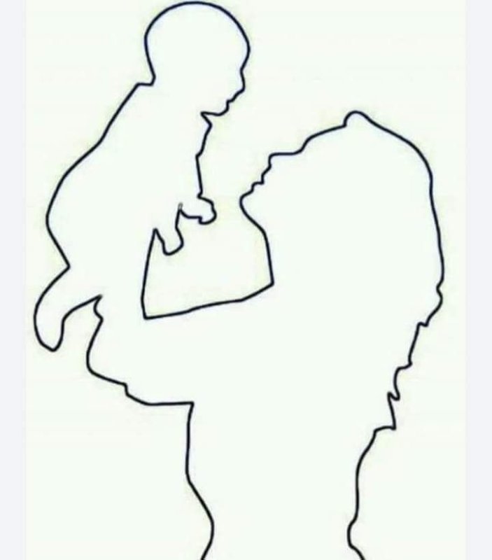 Мать и дитя силуэт